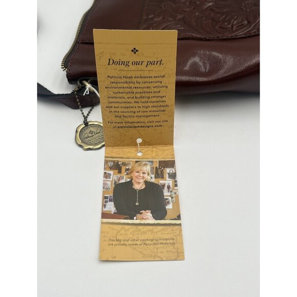 Patricia Nash Leather Aveley Tote British Tan Tooled New With Tags MSRP $179.00 - Picture 10 of 13